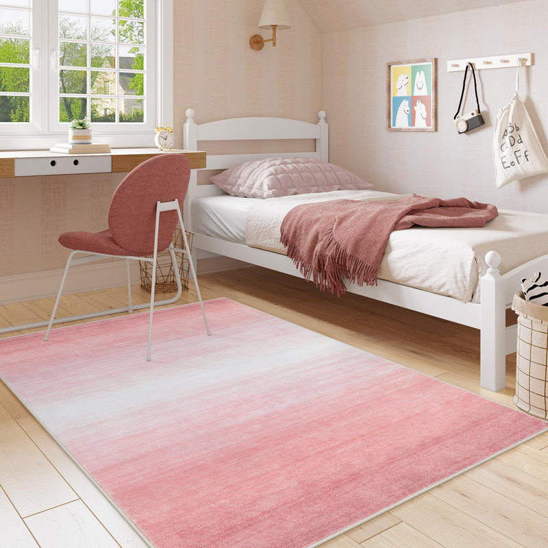  Tapis Rainbow Ombre Plush - Accent aquarelle vibrant avec base antidérapante, Rectangle 5 pi x 7 pi