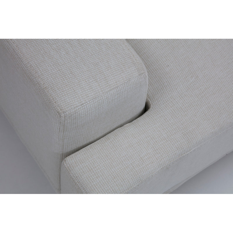 Canapé 2 places, beige uni, 78,7 po x 43,3 po x 31,5 po | Structure en bois de hêtre et en carton, tissu 100% polyester | Siège en mousse gris doux avec ressorts halogènes, coussins amovibles nettoyables à sec | Pieds élégants en métal noir mat