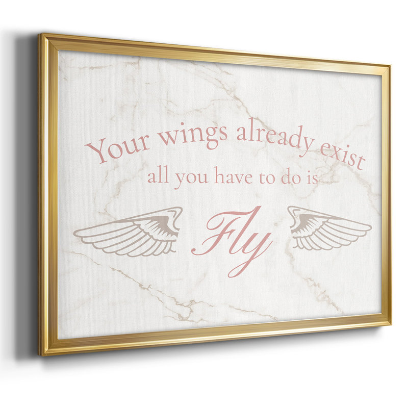 Wings Exist, H 30 po x l 44 po x P 1,5 po, Or