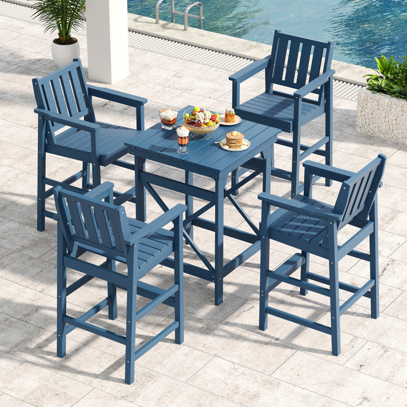 Tabouret de bar 5 pièces Monticello, Navy Blue