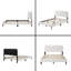 Structure de lit grand crème avec tête de lit pétale et éclairage d'ambiance - lit plateforme tapissier romantique, blanc-591856156