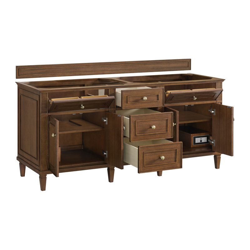 Lorelai 72'' W Double Vanity, Ethereal Noctis, Mid-Century Walnut