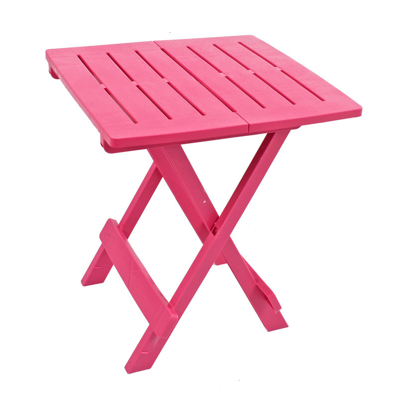 Drexell Folding Plastic Side Table, Pink
