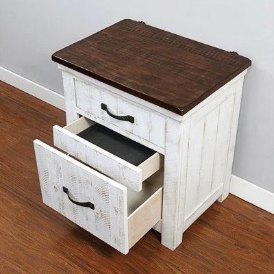 3 Drawers Nightstand With Usb Chargers, Bed Side Table