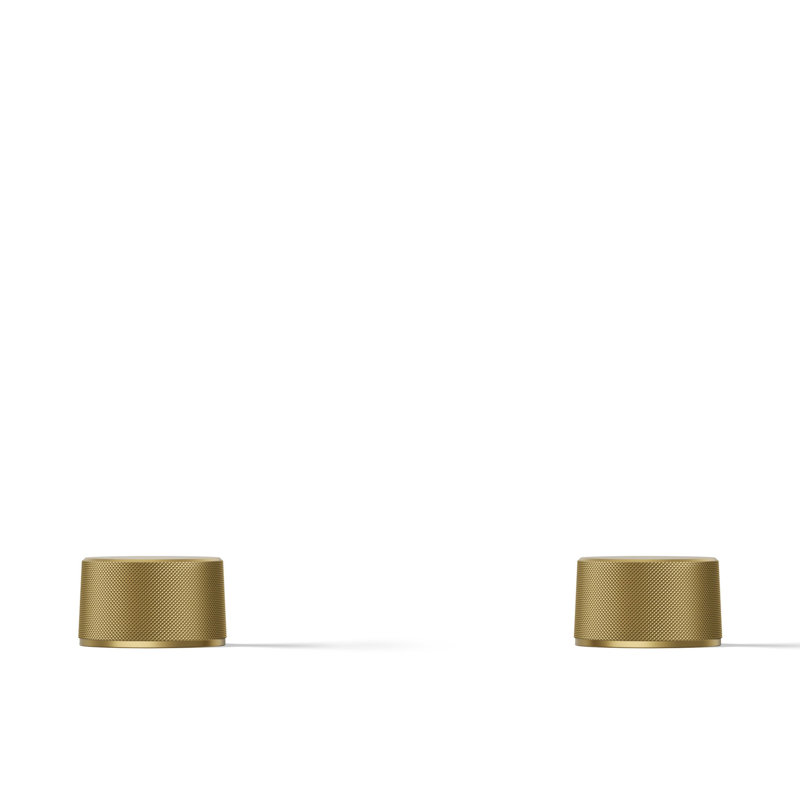 Components™ Bathroom Sink Handles with Oyl Design, Vibrant Brushed Moderne Brass
