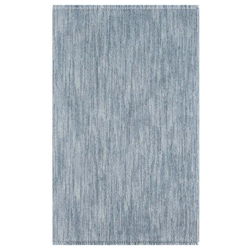 Textured Fringed Area Rug, Rectangle 8' x 10', Blue