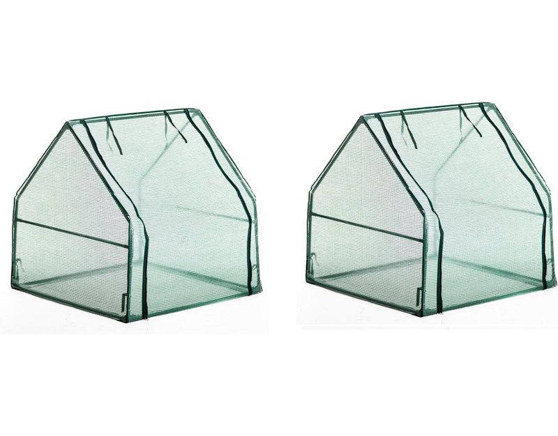 Compact Apex Cloche Plant Protector with Vent Windows Cold Weather Growing Frame  x1, x2