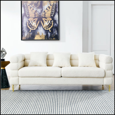 2 Seater Sofa, Living Room Comfort Loveseat With 2 Pillows, Durable And Stylish For Modern Interiors