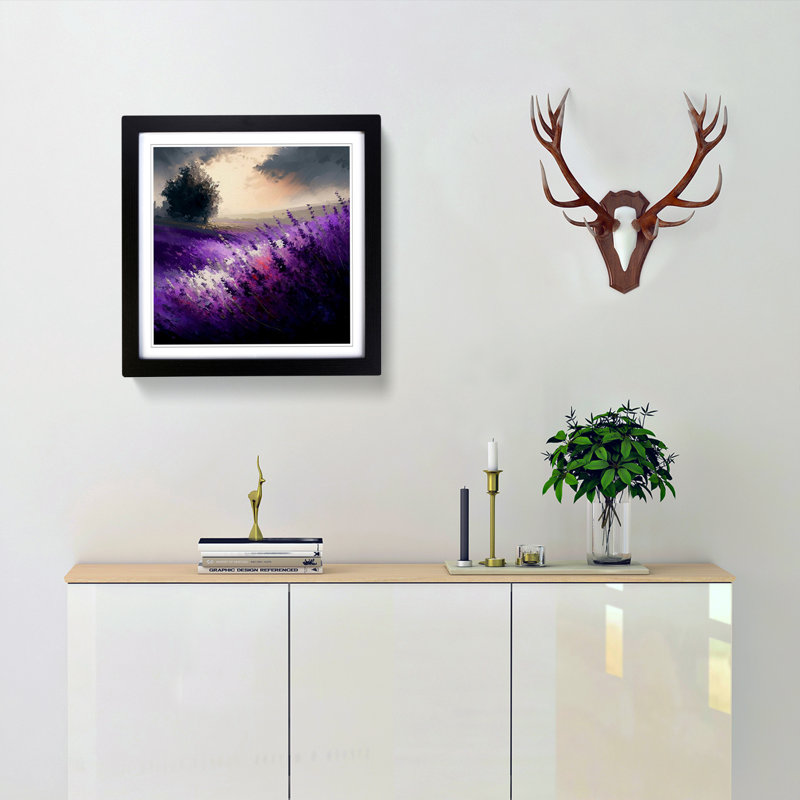 Lavender Flower Color Field Painting - Framed Print