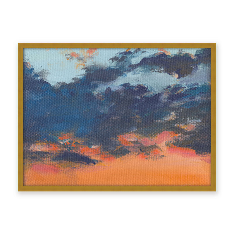 Coastal Retreat Asbury Park Sunset, 16" H x 24" W x 1.125" D, White, Framed Canvas