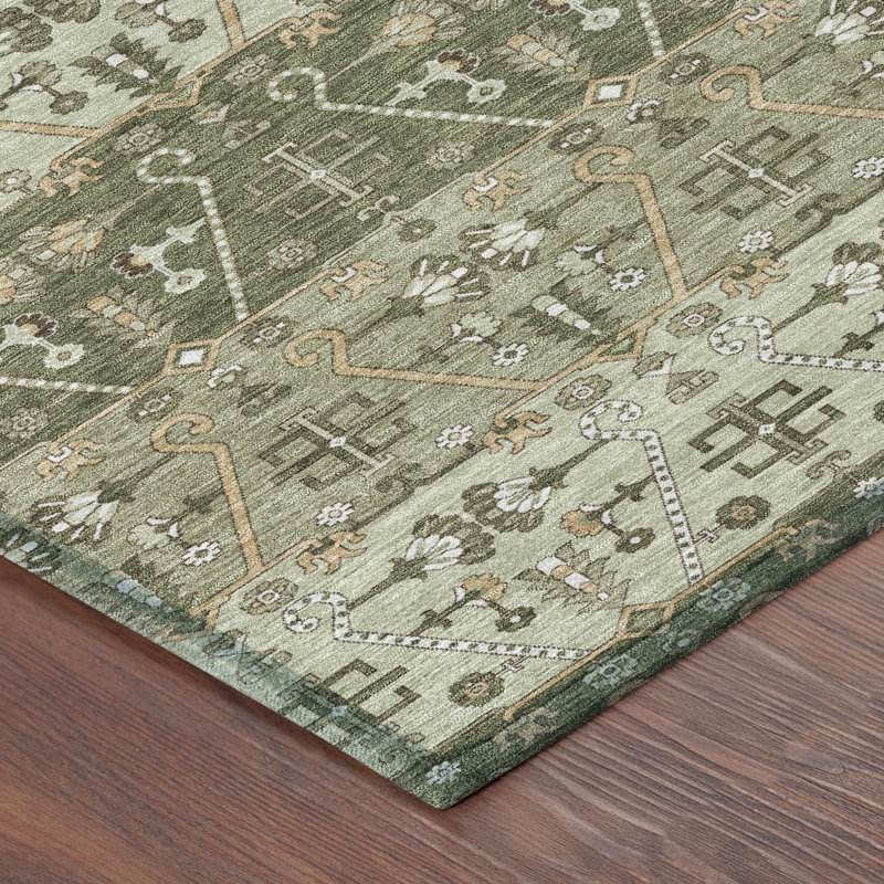 Tapis intérieur / extérieur lavable à la machine Chantille ACN2858 Global, Olive, 8 pi x 10 pi