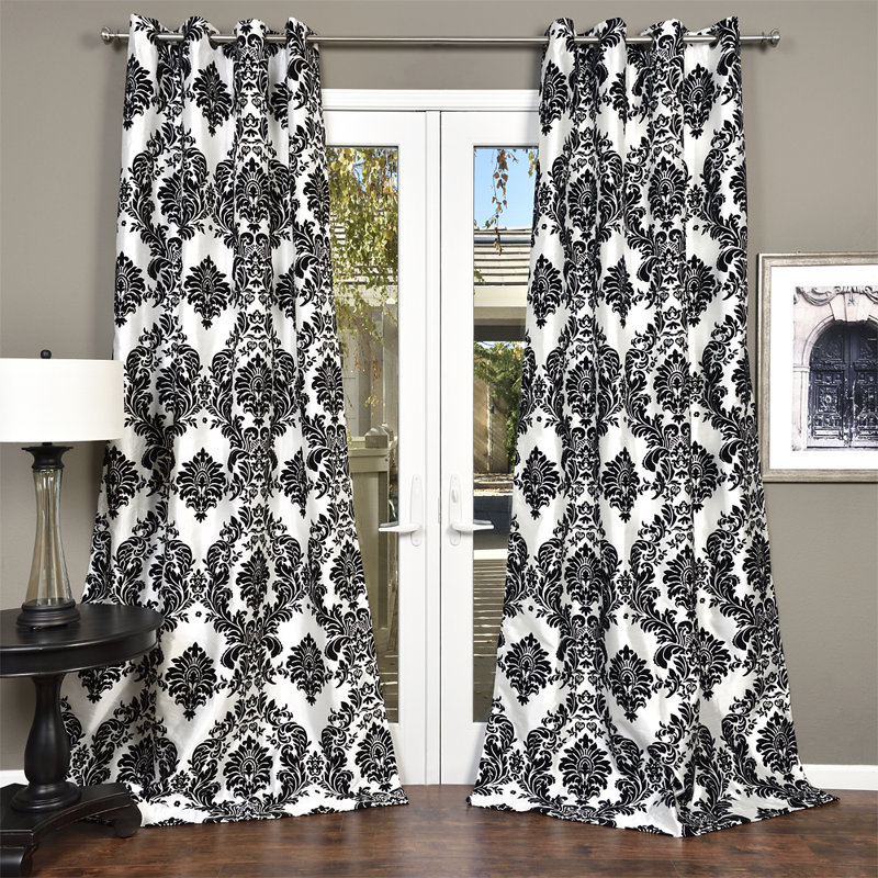 Martines Semi Sheer Curtain Single Panel, 54" W x 108" L, White