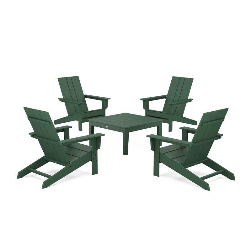Ensemble de conversation 5 pièces POLYWOOD x ALLModern, Vert