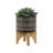 5/8" GLAZED PLANTER W/ STAND, BLACK