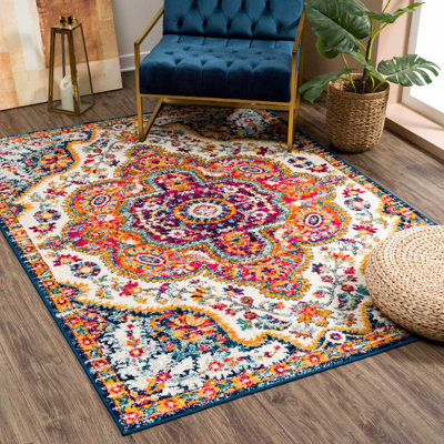 Tapis rouge à motif oriental Villeroux