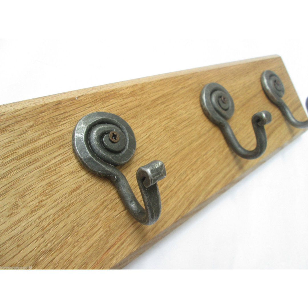 Solid Wood 4 - Hook Wall Mounted Coat Rack