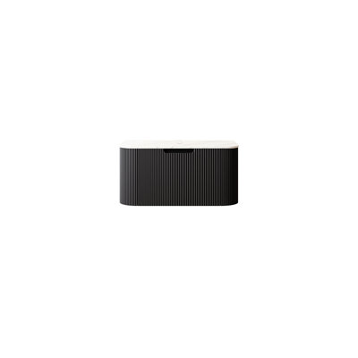 Wall Mounted 30'' Plywood Cabinet With White Sintered Stone Top, One Drawer, Black Color, No Basin, Faucet, 3d French Striped Grooved Handle For - Design Plywood, Construction