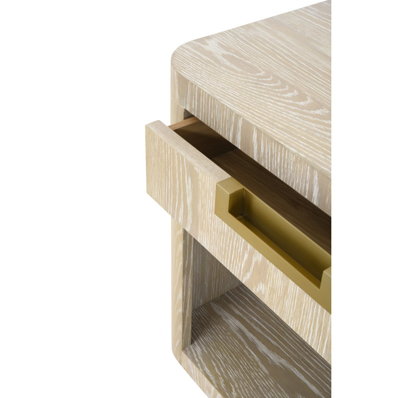 Cadence 1 - Drawer Solid Wood Nightstand, Sand Cerused