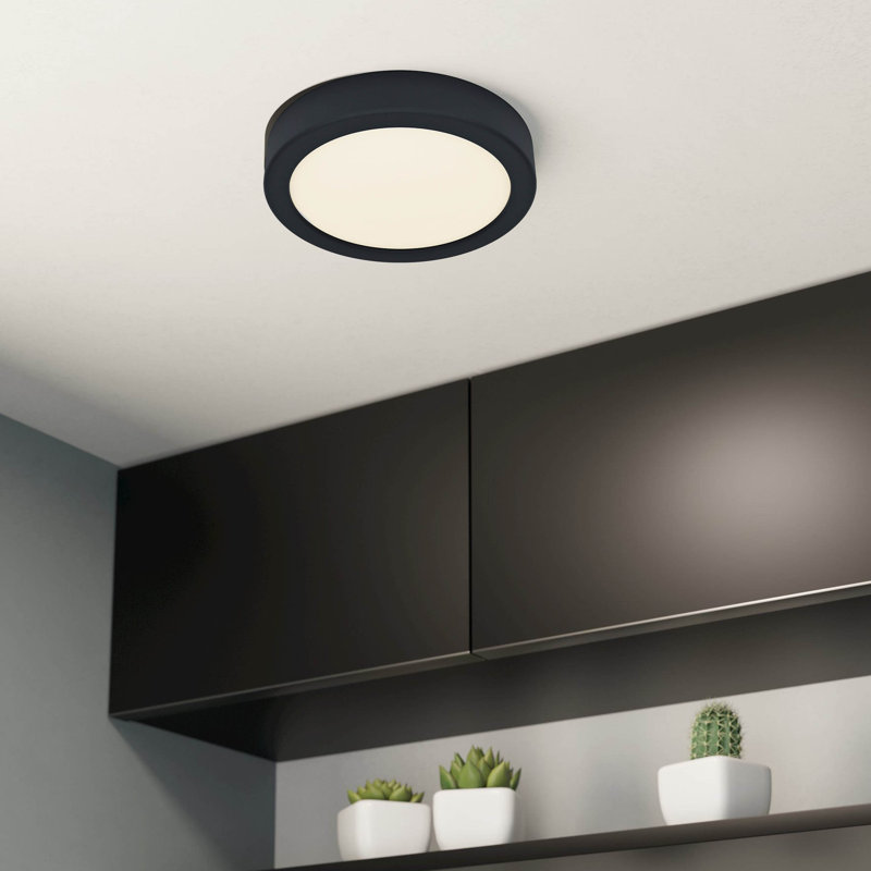 Plastic Flush Mount, Black, Matte Black
