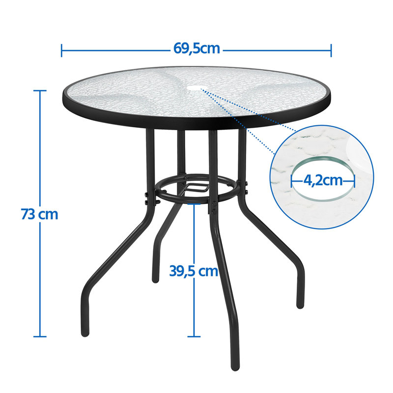 Bridwell Metal Outdoor Balcony Table , 70cm cm W 70cm cm D