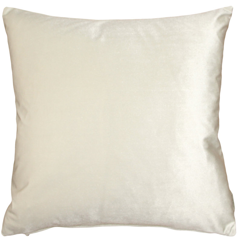 Velvet Throw Pillow, Ivory, 19" x 19"