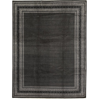Tapis noir de haute qualité noué à la main