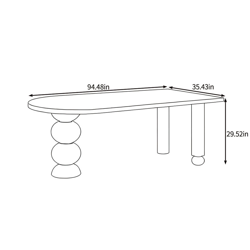 Solid wood warm environmental table, 29.52"H x 94.48"L x 35.43"W