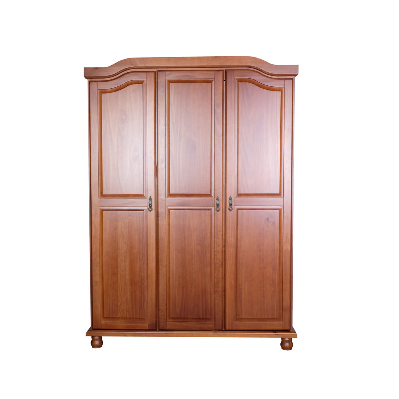 Kyle 100% Solid Wood 3-door Wardrobe Armoire, Mocha