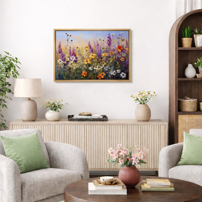 Rustic Countryside Wildflower Lavender Flowers Botanical Floral Farmhouse On Canvas Print Wall Art