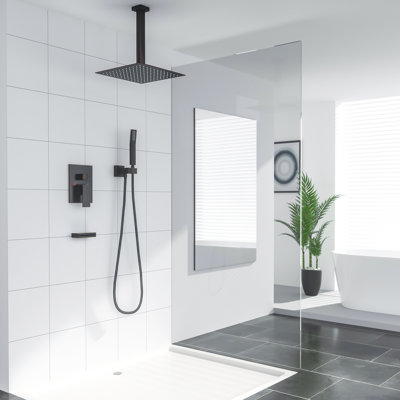 Complete Shower System Ceiling Mounted Dual Shower Head with Rough-in Valve