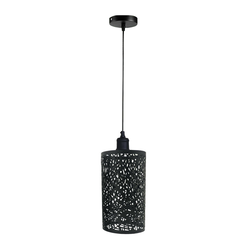 Prestwick 1 - Light Drum Pendant, Black, 122" H x 11" W x 11" D