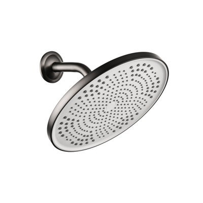 High Luxury Shower Head - Rain Style, Brass, 1-Min Tool-Less Install, Gunmetal Rain, Modern, Assembly, , Evident