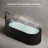 MonBlari 63" X 29.5" Acrylic Freestanding Black Soaking Bath tub with Overflow and Pop-up Drain For Bathroom-124237060-124541403