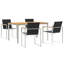 5 Piece Garden Dining Set Solid Wood Teak-1679782534