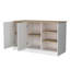 Îlot de cuisine polyvalent à 2 portes avec tablettes ouvertes et beaucoup de rangement