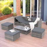 Vitalino Wicker 1000 - Person Patio Conversation Sets with Cushions