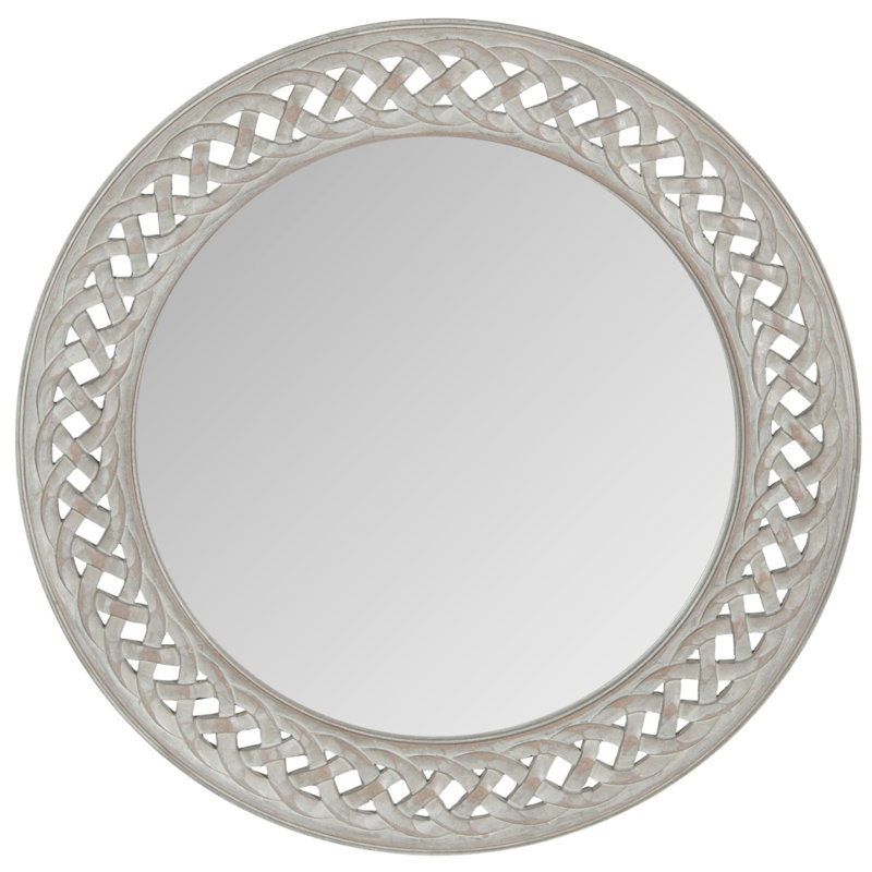 Engineered Wood Flat Wall Mirror, Gray