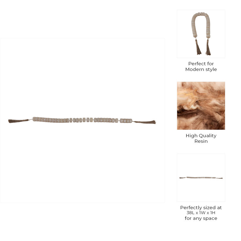 Resin Polyresin Jute Decorative Beads With Tassel Accents Featuring Woven Detailing And Modern Glam Silhouette For Contemporary Display Or Layered Textural Styling In Versatile Arrangements