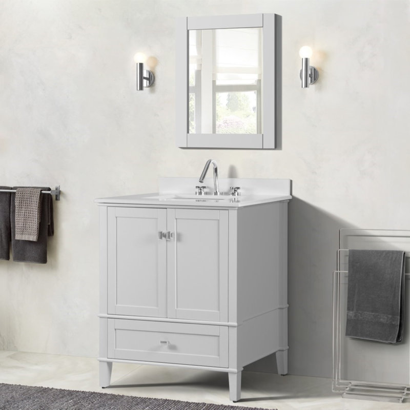 31” Single Vanity with Quartz Top, White