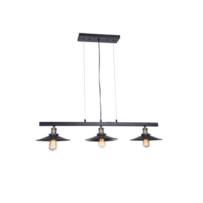 Luminaire suspendu linéaire à 3 lumières pour îlot de cuisine
