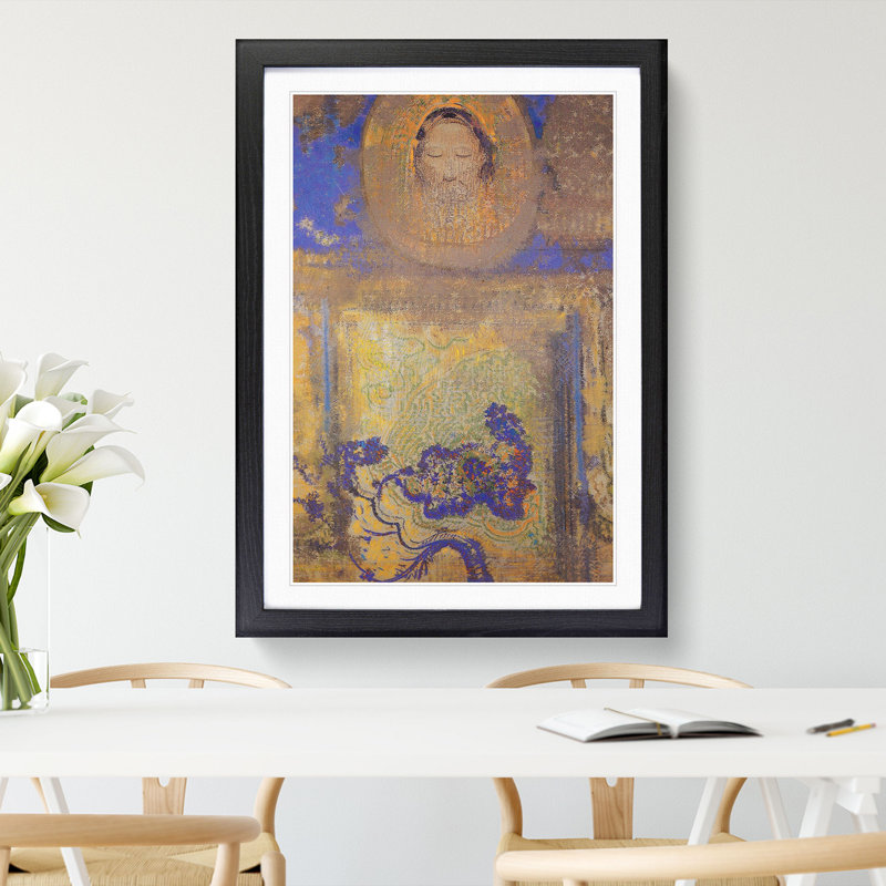 Evocation by Odilon Redon - Framed Print, 65cm H x 48cm W x 2cm D, Black Framed