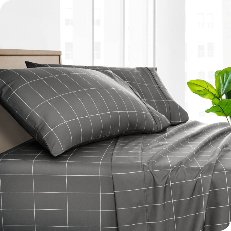 Microfiber Print Pillowcases, 2 King Pillowcases, Gray