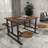 Teak Wood Dining Table with Attached Seats-94225240-94225241-94225242