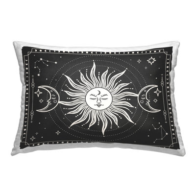 Astrology Sun & Moon Pattern Decorative Printed Throw Pillow by JJ Design House LLC