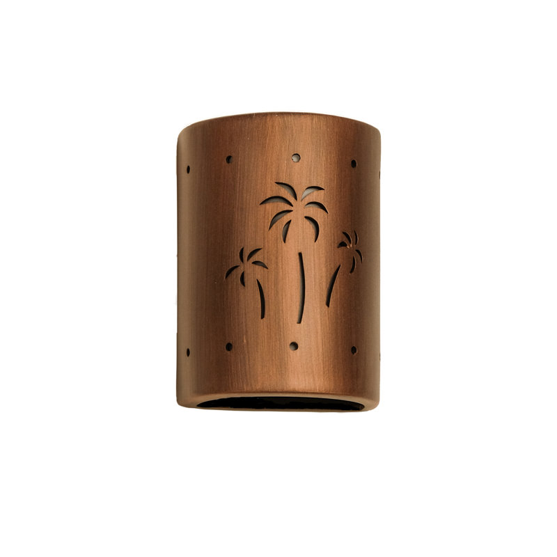 Hockinson Ceramic Outdoor Wall Light, LED Bulb Included, Rubbed Bronze, 10" H x 8" W x 5" D