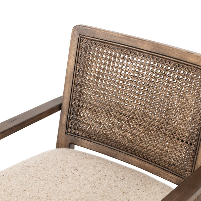 Xavier Upholstered Arm Chair, Beige Fabric