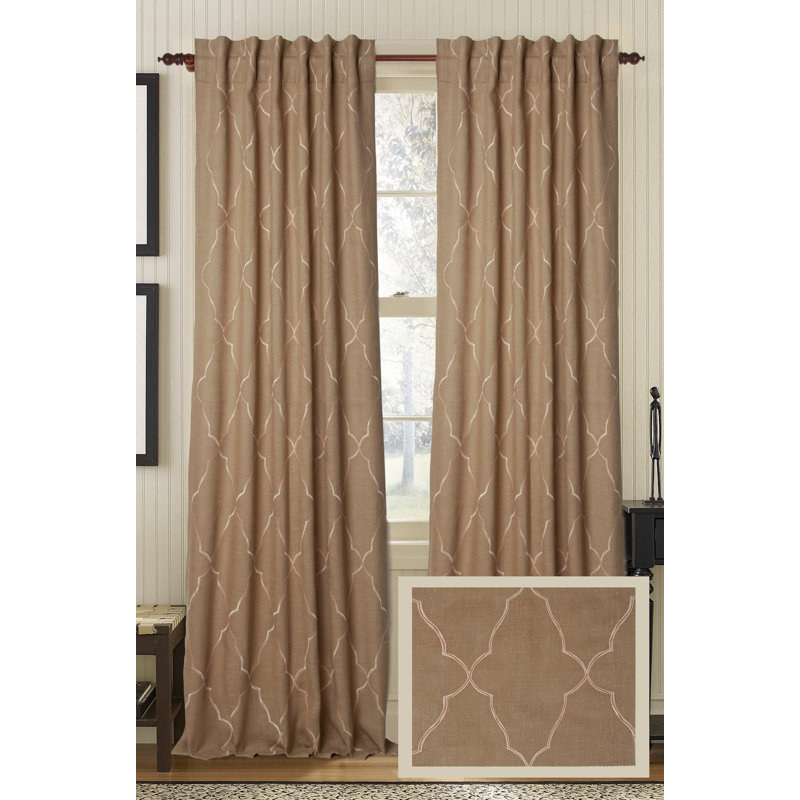 Mesmerize Semi Sheer Single Curtain Panel, Natural, 108" L x 50" W
