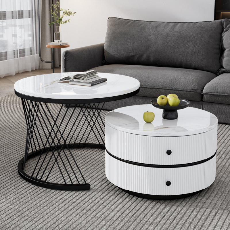 Trestle Coffee Table with Storage, Black