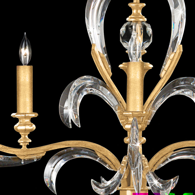 Beveled Arcs 4 - Light Chandelier, Gold