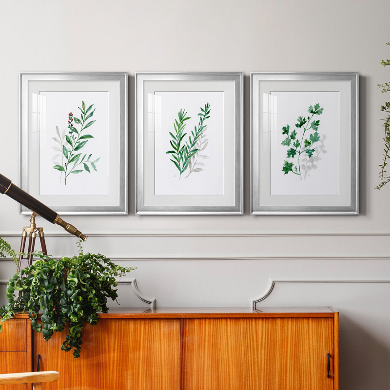 Freshly Picked I - Ensemble de 3 reproductions de cadres photo, H 18,5 po x l 73,5 po x P 1,5 po, Argent